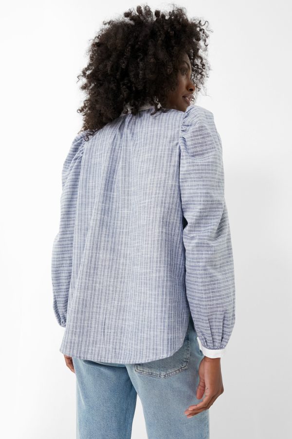 Blue Chambray Striped Annabel Shirt Online Hot Sale