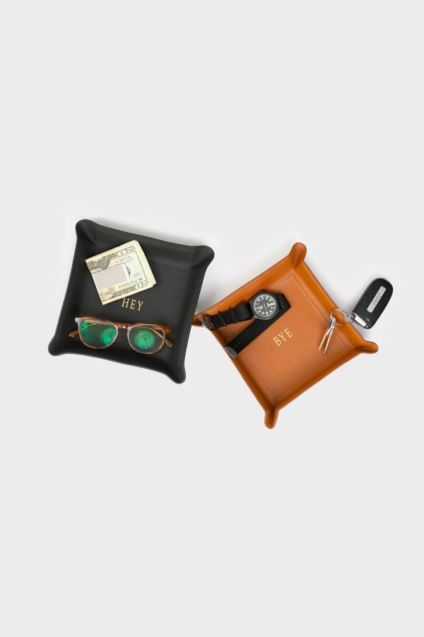 Black Medium Leather Catchall Hot on Sale