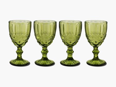 Green Stem Glasses Set of 4 Online Hot Sale