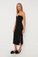 Black Sleeveless Sculpted Midi Dress Supply