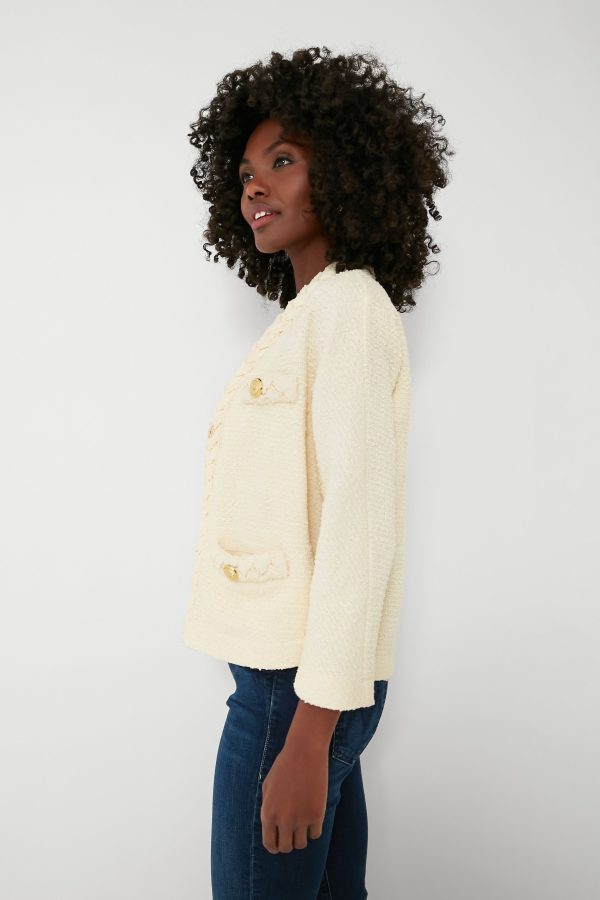 Pearl White Clodagh Tweed Jacket on Sale