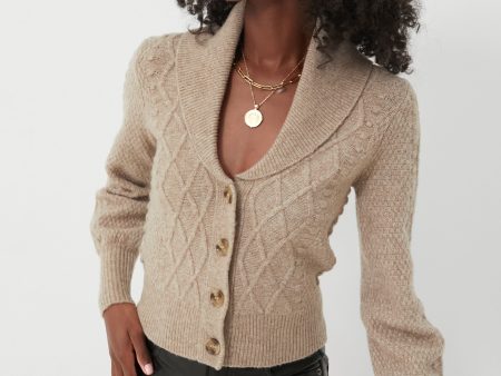 Beige Eyelet Cardigan Hot on Sale