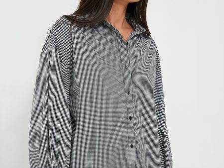 Black Gingham Spencer Shirt Hot on Sale