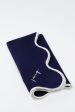 Navy and White Cotton Slub Scalloped Napkins Set of 4 Sale