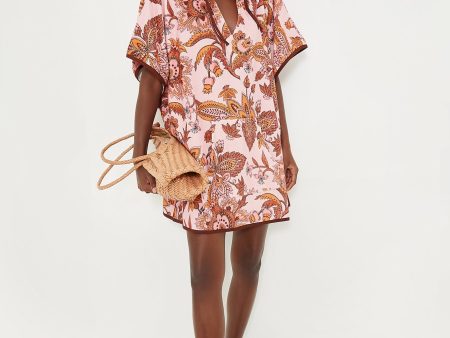 Sunset Chintz Terrycloth Coverup For Sale