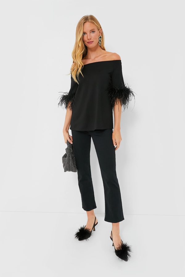 Black Feather Miranda Off The Shoulder Blouse Fashion