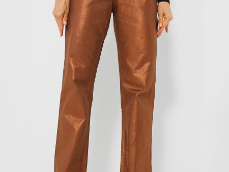 Bronze Daniela Metallic Straight Leg Pant Online now