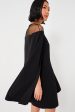 Black Estelle Cape Dress Online Sale