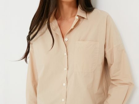 Almond Milk Paper Poplin Standard Shirt Discount