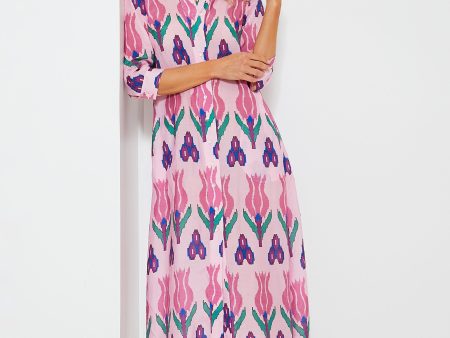 Sumba Pink Shirt Midi Dress Online Sale