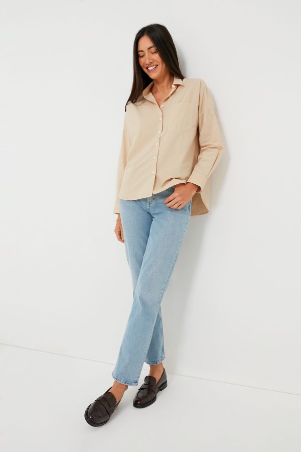 Almond Milk Paper Poplin Standard Shirt Discount