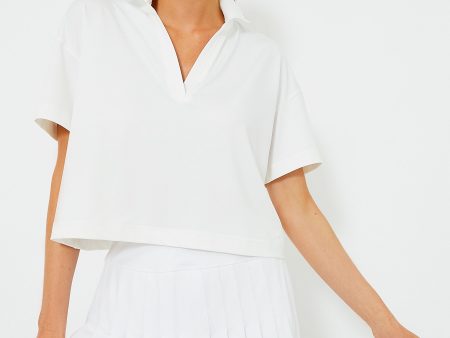 White Cropped Caroline Polo Online Sale