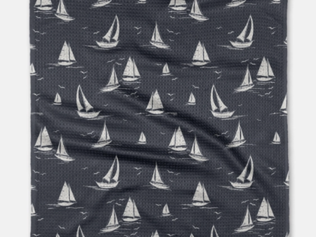 Geometry Kitchen Tea Towel - Navy Race Day Online