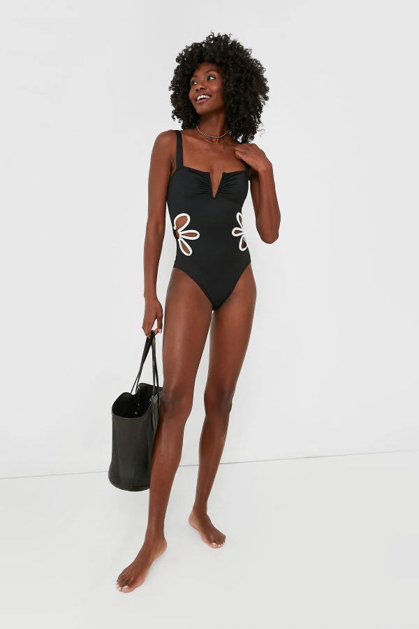 Black and Ivory Flora One Piece Online