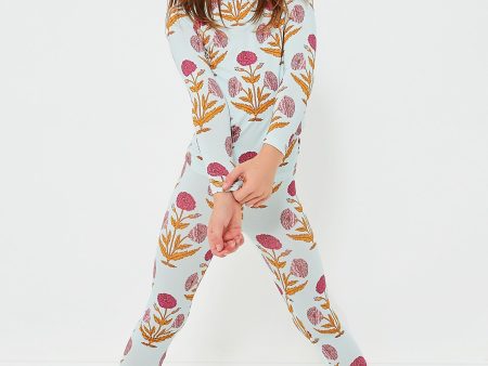 Pink Dandelions Bamboo PJ Set on Sale