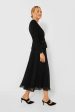 Black Boucle Chiffon Midi Dress Online Hot Sale