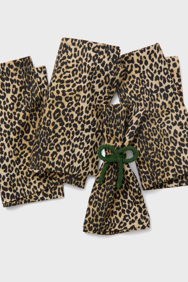 Leopard Printed Napkins Set of 4 Online now