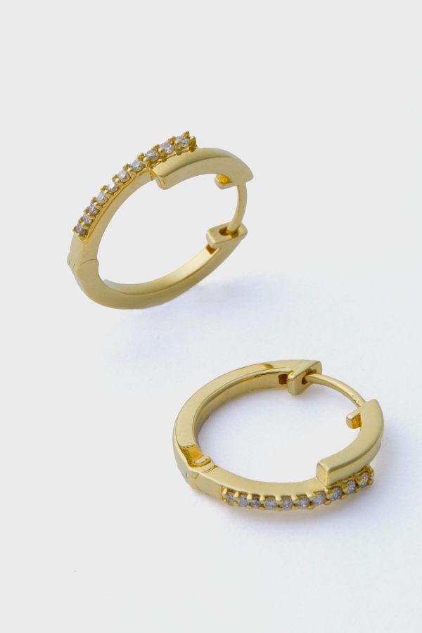 14k Gold Diamond Hoop Earrings Online now