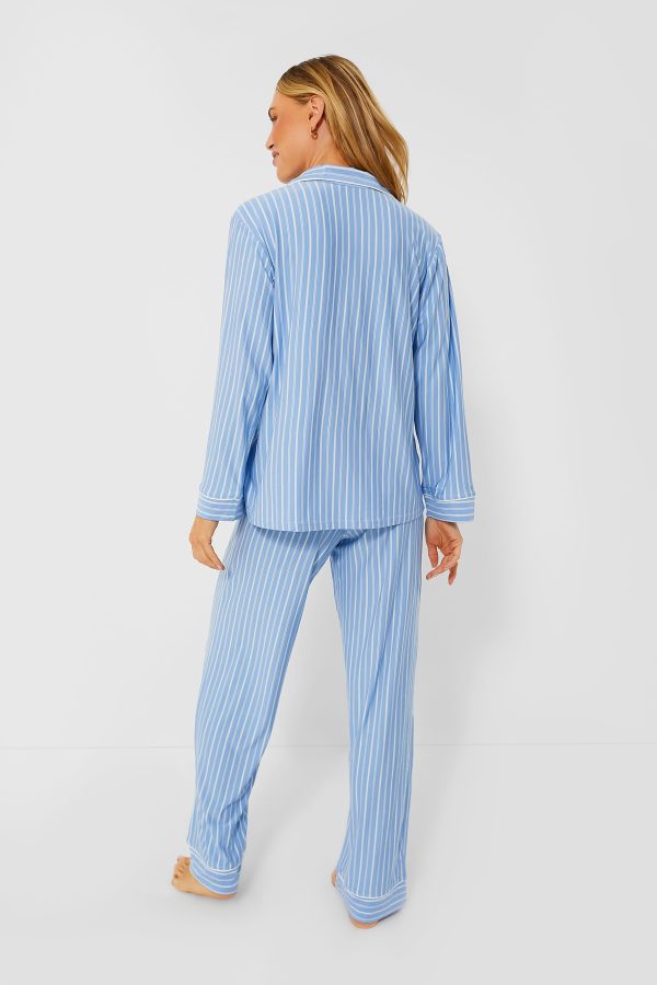 Blue Ivory Gisele Printed The Tencel Modal Long PJ Set For Cheap