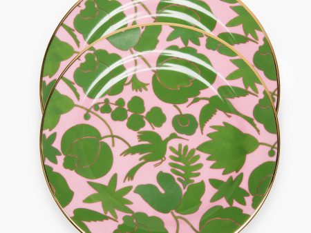 Wildbird Rosa and Verde Dessert Plates Set of 2 For Cheap