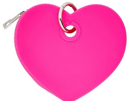 SIDEWALK SALE ITEM - Silicone Pouch Heart - Solid Tickled Pink For Cheap