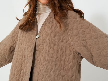 Mushroom Quilted Jacket Discount