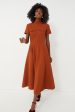 Amber Brown Catrina Double Crepe Dress Cheap