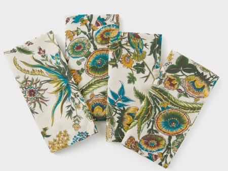 Sharp Floral Printed Napkins Set of 4 For Cheap