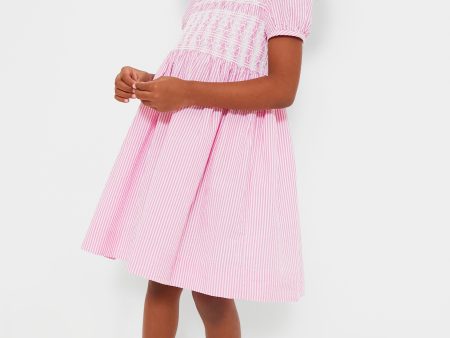 Striped Smocked Cotton Seersucker Dress Online Sale