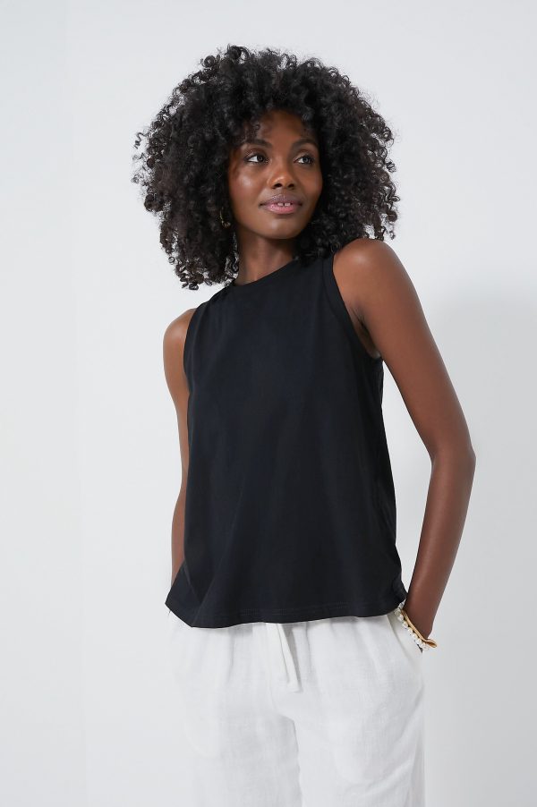 Black Anthos Cotton Tank Online Sale