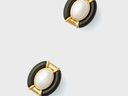 Black and Pearl Spencer Studs For Sale