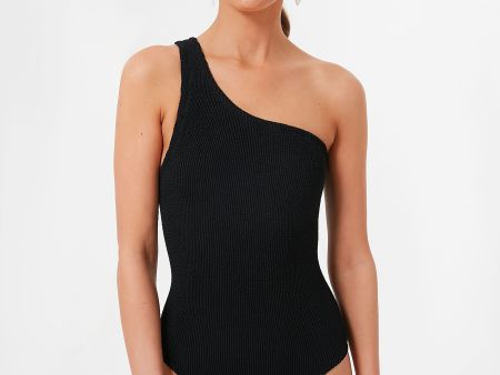 Black Nancy Swim One Shoulder One Piece Fashion