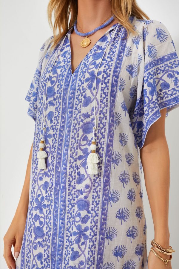 Blue and White Angel Caftan Online Sale