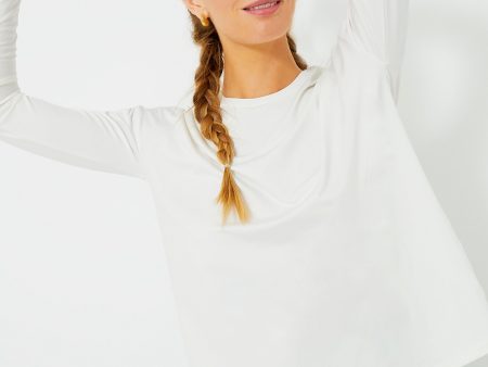 White Long Sleeve Ryan Boyfriend Tee For Discount