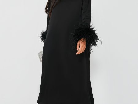 Black Suzi Maxi Dress with Detachable Feathers For Discount