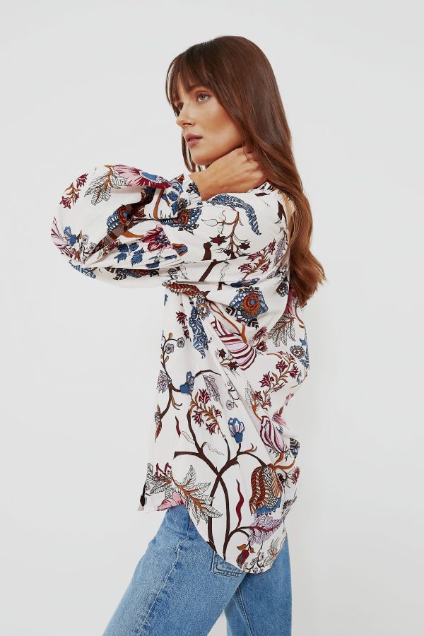 White Liberty Floral Top Online Hot Sale