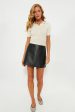 Black Leather Meg Mini Skirt For Cheap