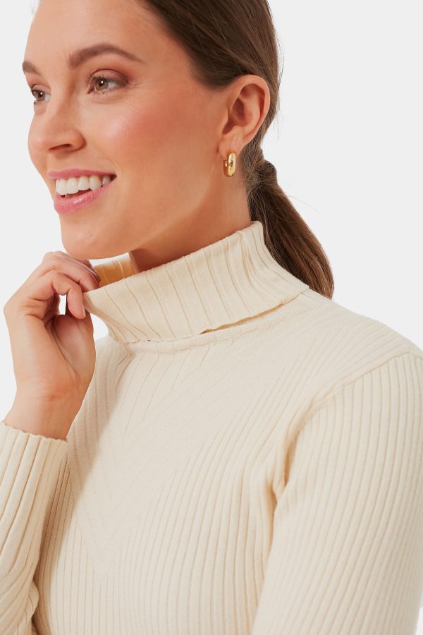 Whitecap Grey Esme Rib Roll Neck Fashion