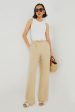 Beige Linen Drawstring Pants Discount