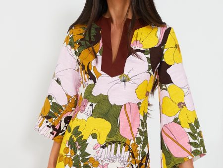 Big Flower Rose The Kaftan Mini Hot on Sale