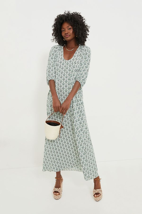 Green Leaves Laurel Maxi Dress Supply