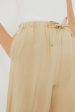 Beige Linen Drawstring Pants Discount