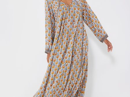 Tulip Print French Blue Fiore Maxi Dress Online Sale