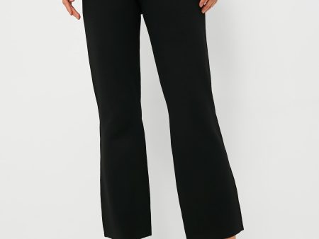 Black Compression Knit Ashford Pants on Sale