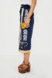 Navy Peony Loren Wrap Skirt For Sale