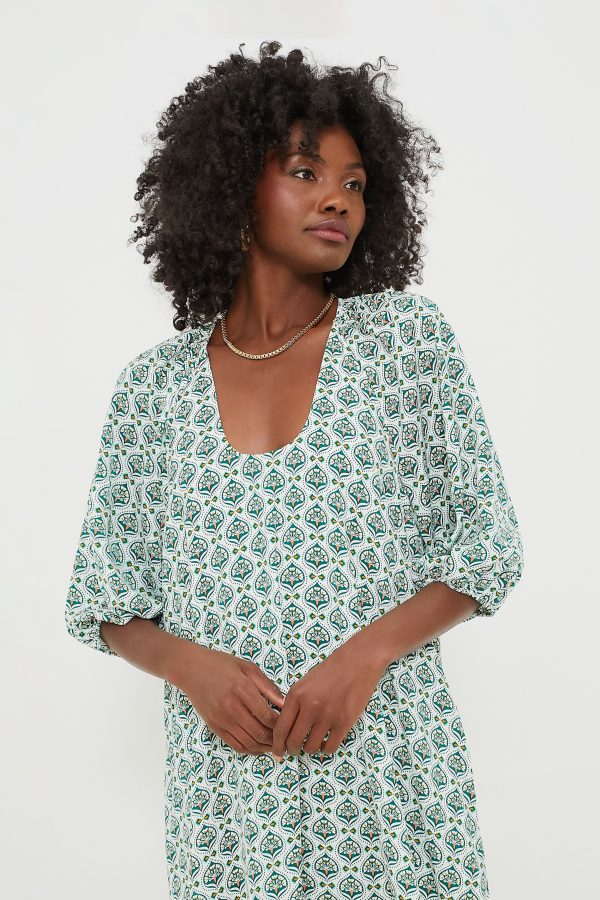 Green Leaves Laurel Maxi Dress Supply