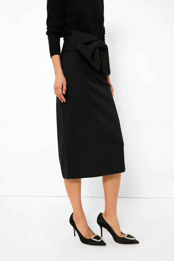 Black Bow Pencil Skirt For Discount