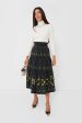 Black Perle Print Tiered Skirt Discount