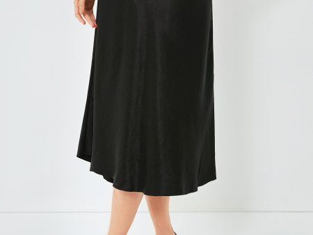 Black Shaped Hem Bias Slip Skirt For Sale