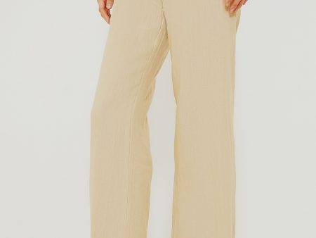 Beige Linen Drawstring Pants Discount